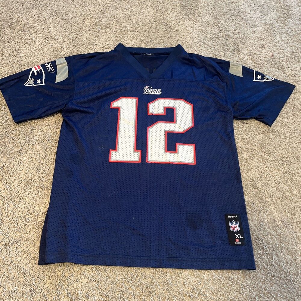 Tom Brady New England Patriots #12 NFL Football Jersey Reebok | Youth Size XL